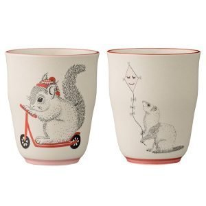 松鼠陶瓷水杯2件套裝