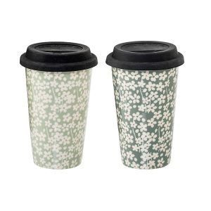 綠色陶瓷外攜咖啡杯