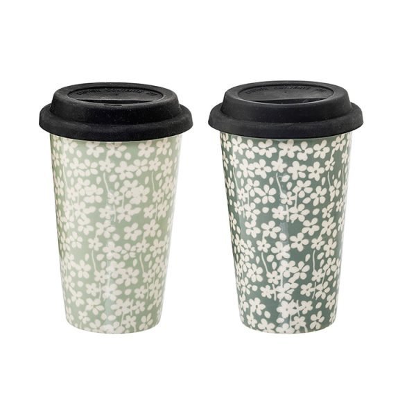 綠色陶瓷外攜咖啡杯