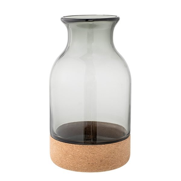 茶色玻璃水松木花樽