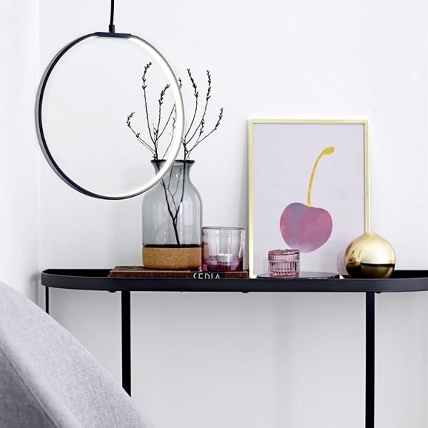 茶色玻璃水松木花樽