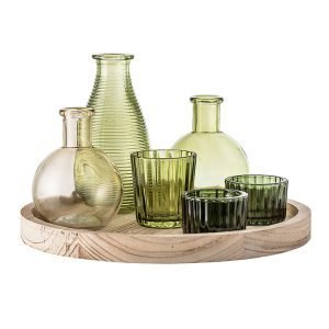 燭台擺設6件套裝連桐木底座